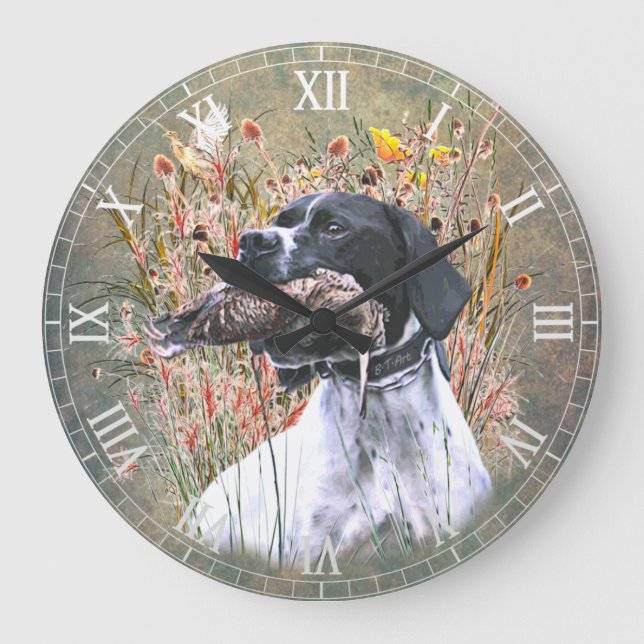 English Pointer  Large Clock (Front)