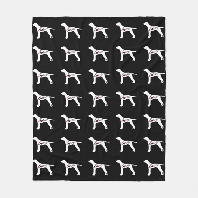 English Pointer Love Fleece Blanket (Front)