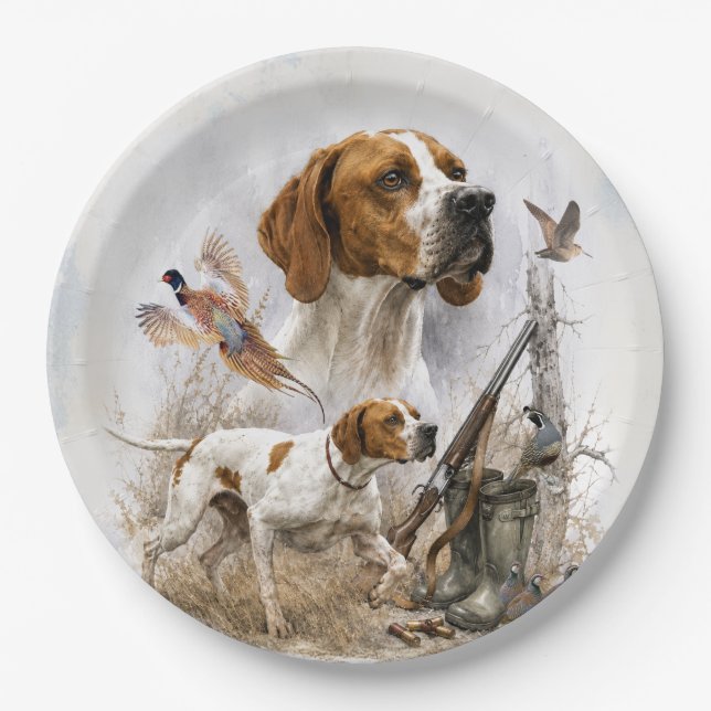 English Pointer   Paper Plate (Front)
