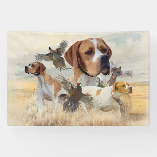 English Pointer Pheasant Hunting Banner