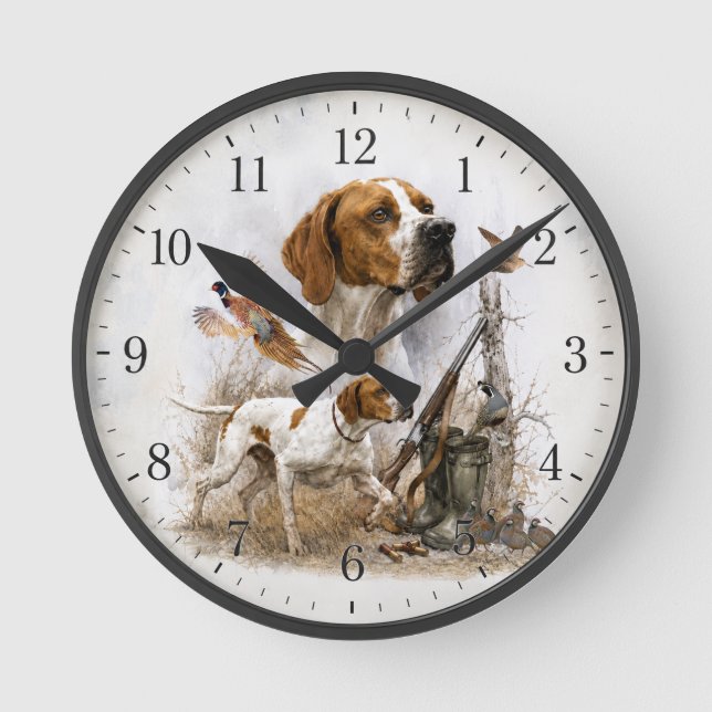 English Pointer   Round Clock (Front)