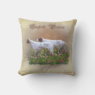 English Pointer Tapestry Poster Triptych Acrylic P Outdoor Pillow