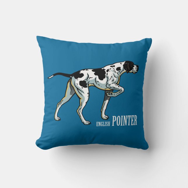 english pointer throw pillow (Front)