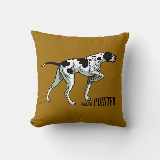 english pointer throw pillow (Front)