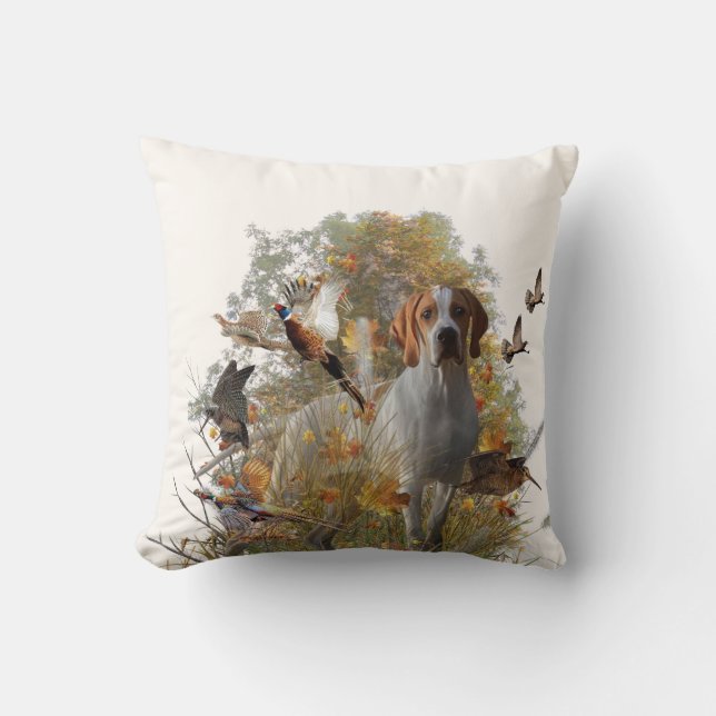 English Pointer Throw Pillow (Front)