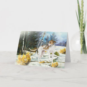 English Pointer winter scene Holiday Card