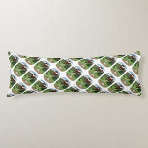 English Pouter Pigeon With Mountains Body Pillow