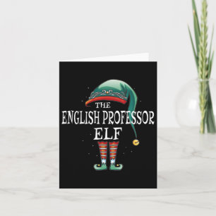 English Professor Elf Job Christmas Card