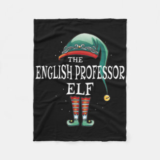 English Professor Elf Job Christmas  Fleece Blanket