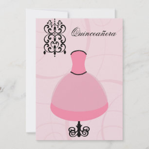 English Quinceañera chic trendy invitation