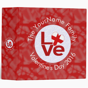 English Red LOVE Flag Personalized  Binder