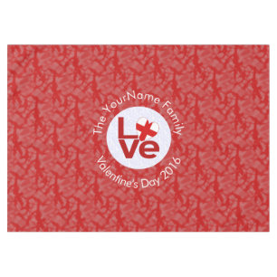 English Red LOVE Flag Personalized Tablecloth