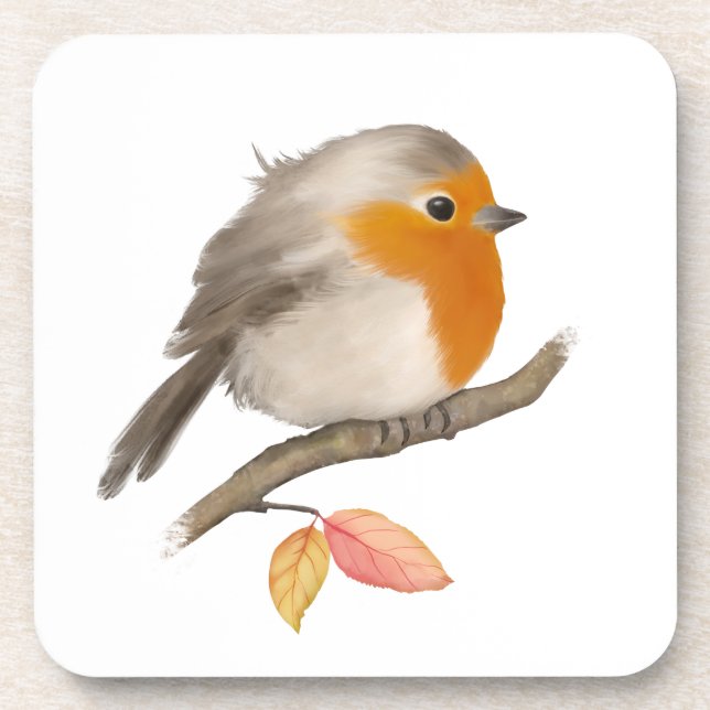 English Robin Bird Coaster (Front)
