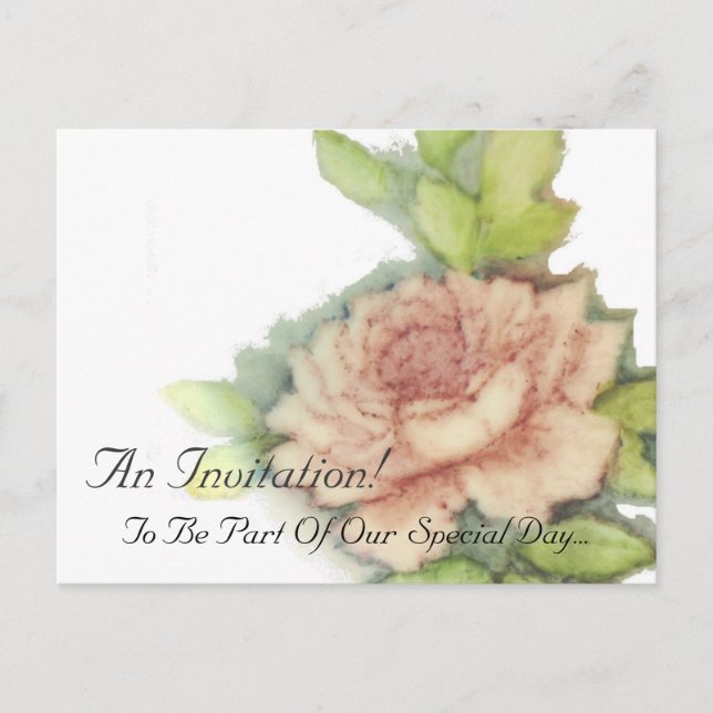 English Rose An Invitation Post Card-Customize (Front)