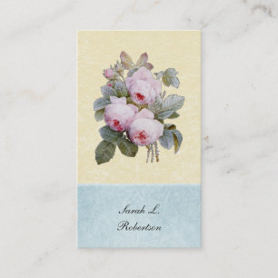English Rose Botanical Personalized Business Card