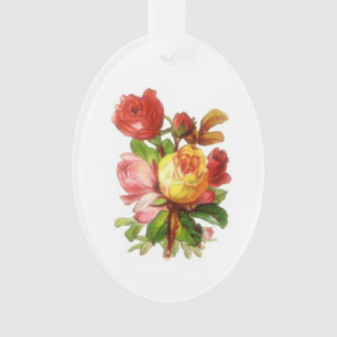 English Rose / Roses Victorian Christmas Ornament