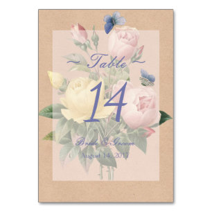 English Rose  Wedding Invitation Table Number