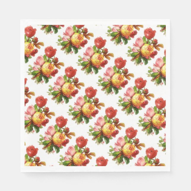 English Roses Tea Party Theme Paper Napkins (Front)