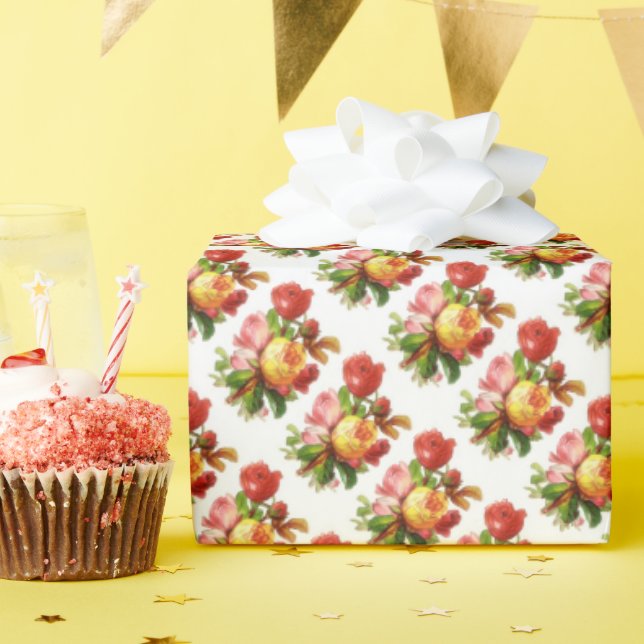 English Roses Tea Party Wrapping Paper (Birthday Party)