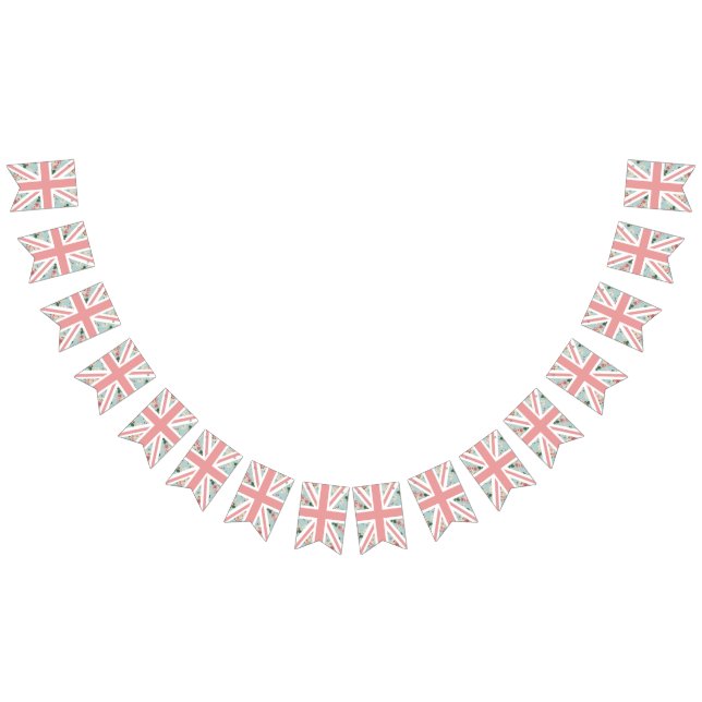 English Roses Union Jack Party Bunting Flags (All)