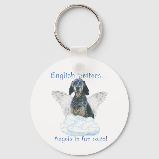 English Setter Angel Keychain (Front)