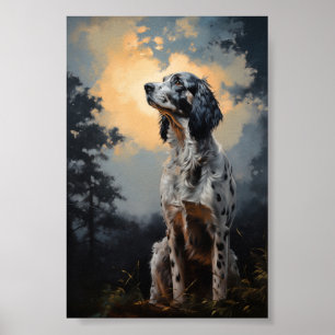 English Setter at night Poster
