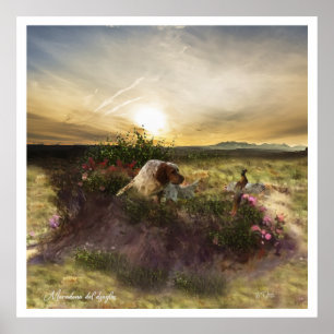 English Setter , bird hunting Poster