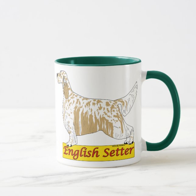 English Setter- blue and orange belton Mug (Right)