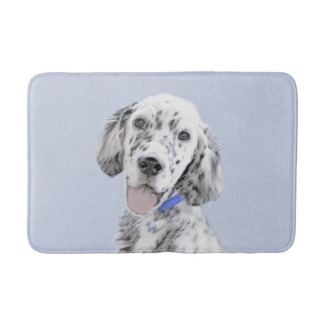 English Setter Blue Belton Painting Dog Art Bath Mat (Front)