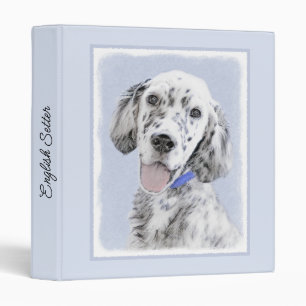 English Setter Blue Belton Painting Dog Art Binder