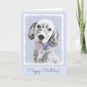 English Setter Blue Belton Painting Dog Art Card