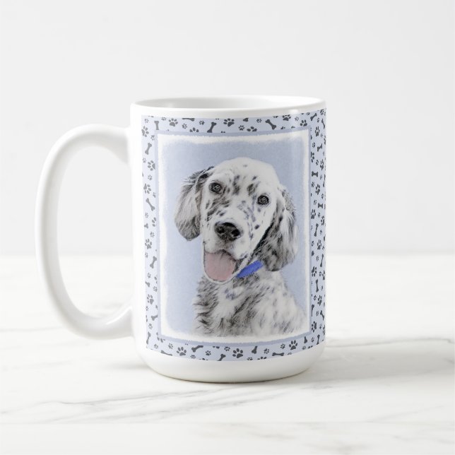 English Setter Blue Belton Painting Dog Art Coffee Mug (Left)