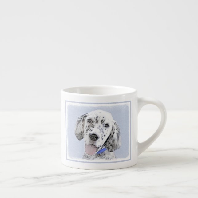 English Setter Blue Belton Painting Dog Art Espresso Cup (Right)
