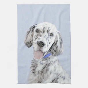 English Setter Blue Belton Painting Dog Art Kitchen Towel