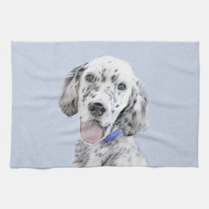 English Setter Blue Belton Painting Dog Art Kitchen Towel