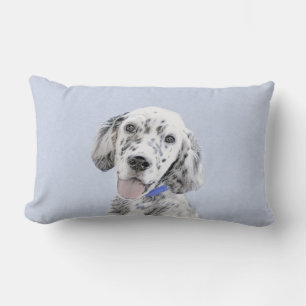 English Setter Blue Belton Painting Dog Art Lumbar Pillow