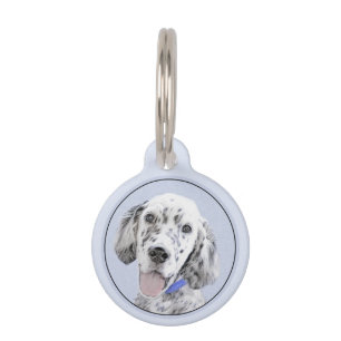 English Setter Blue Belton Painting Dog Art Pet Tag