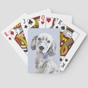 English Setter Blue Belton Painting Dog Art Playing Cards
