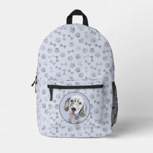 English Setter Blue Belton Painting Dog Art Printed Backpack