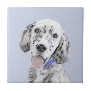 English Setter Blue Belton Painting Dog Art Tile