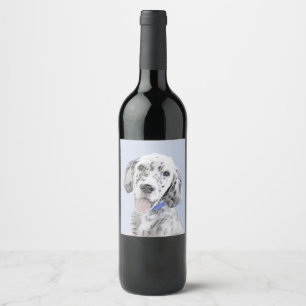 English Setter Blue Belton Painting Dog Art Wine Label