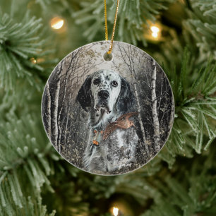 English Setter Ceramic Ornament