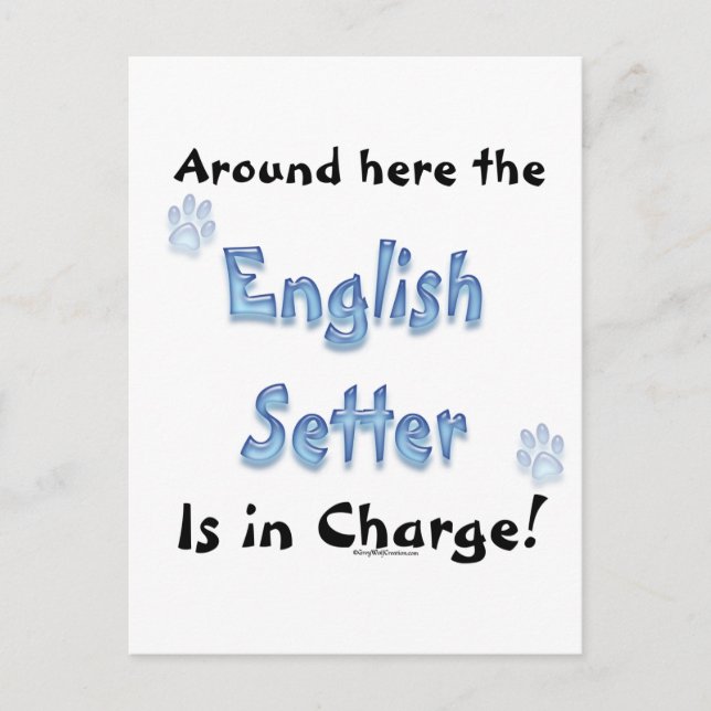 English Setter Charge Postcard (Front)