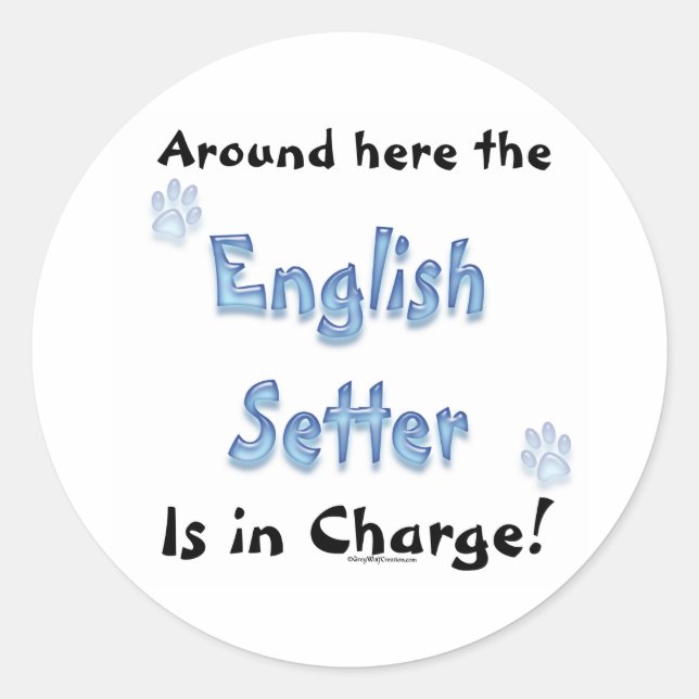 English Setter Charge - Sticker (Front)