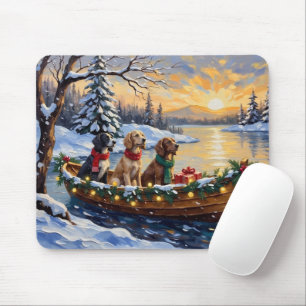 English Setter Christmas Boat Holiday Mouse Pad