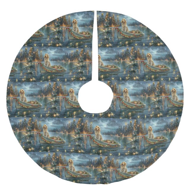 English Setter Christmas Festive Voyage  Brushed Polyester Tree Skirt (Front)