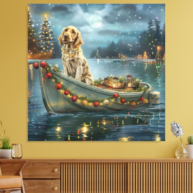 English Setter Christmas Festive Voyage  Canvas Print (Insitu(LivingRoom))