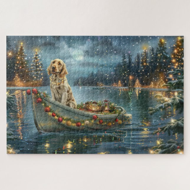 English Setter Christmas Festive Voyage  Jigsaw Puzzle (Horizontal)