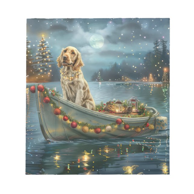 English Setter Christmas Festive Voyage  Notepad (Front)