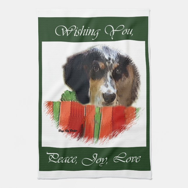 English Setter Christmas Kitchen Towel (Vertical)